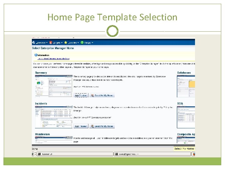 Home Page Template Selection 