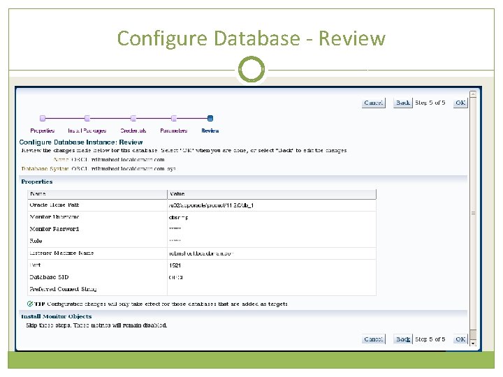 Configure Database - Review 