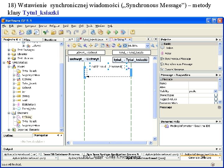 18) Wstawienie synchronicznej wiadomości („Synchronous Message”) – metody klasy Tytul_ksiazki PIO. Autor -Zofia Kruczkiewicz