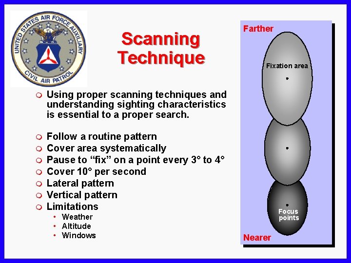 Scanning Technique m Using proper scanning techniques and understanding sighting characteristics is essential to