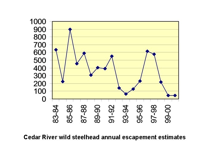 Cedar River wild steelhead annual escapement estimates 