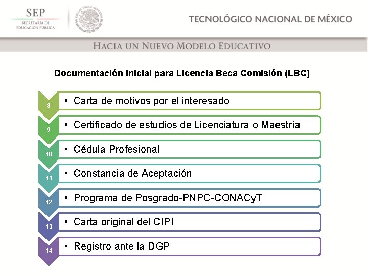 Documentación inicial para Licencia Beca Comisión (LBC) 8 • Carta de motivos por el