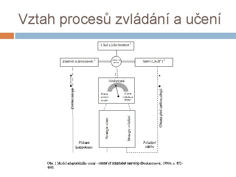 Vztah procesů zvládání a učení 