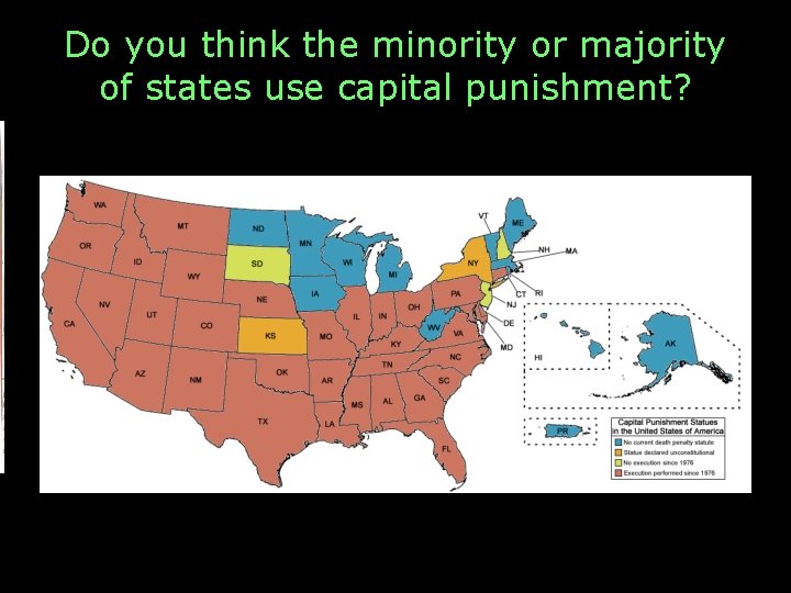 Do you think the minority or majority of states use capital punishment? 