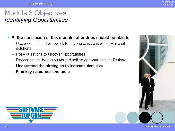 Software Group Module 3 Objectives Identifying Opportunities § At the conclusion of this module,