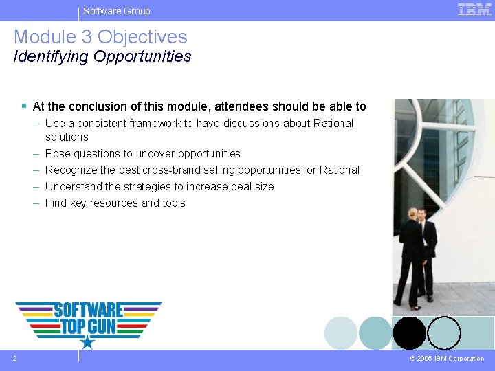 Software Group Module 3 Objectives Identifying Opportunities § At the conclusion of this module,