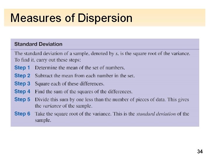 Measures of Dispersion 34 