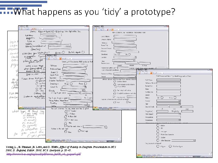 What happens as you ‘tidy’ a prototype? Yeung, L. , B. Plimmer, B. Lobb,