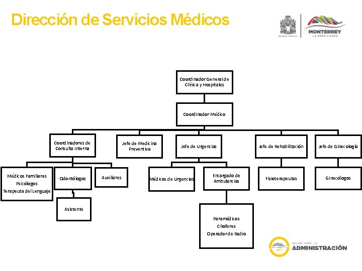 Dirección de Servicios Médicos Coordinador General de Clínica y Hospitales Coordinador Médico Coordinadores de