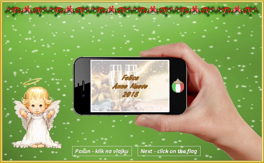 Felice Buon Anno Nuovo Natale 2018 Posun - klik na vlajku Next - click