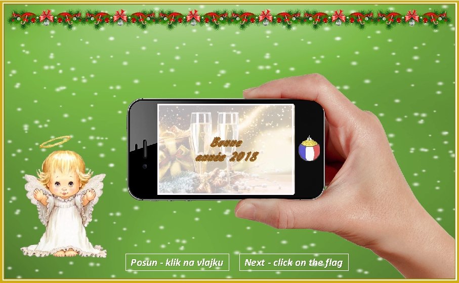 Bonne Joyeux année 2018 Noël Posun - klik na vlajku Next - click on