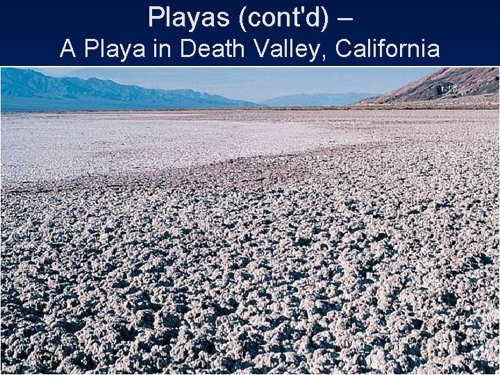 Playas (cont'd) – A Playa in Death Valley, California 