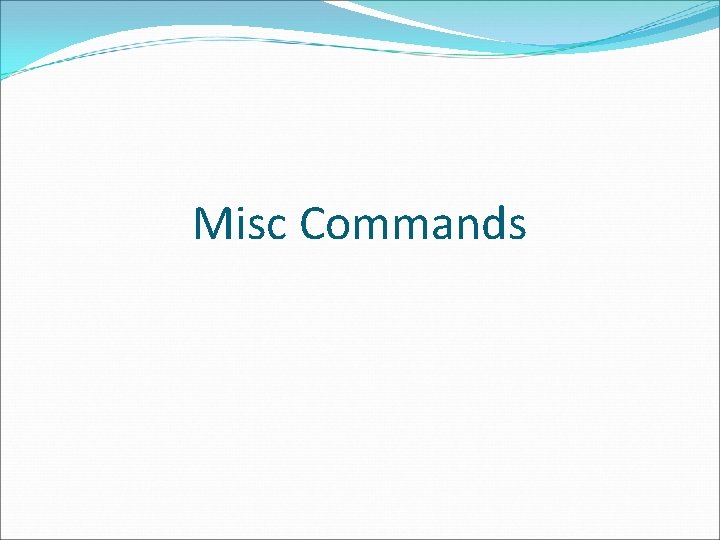 Misc Commands 