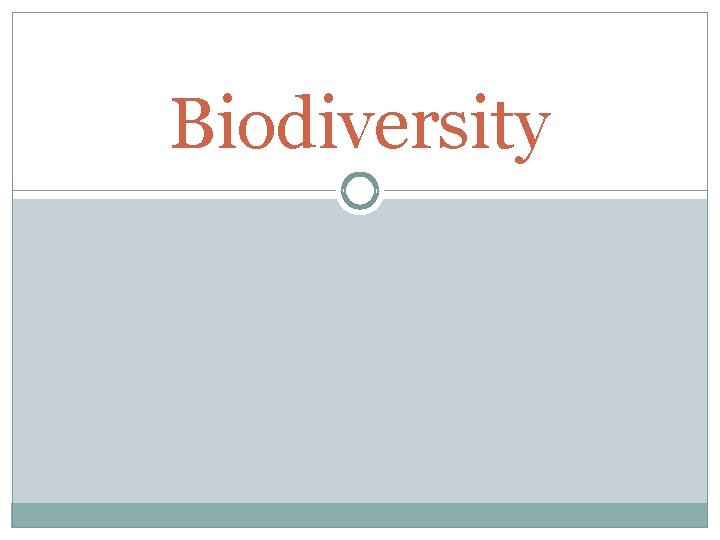 Biodiversity 