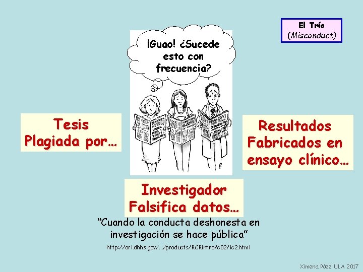 El Trío (Misconduct) ¡Guao! ¿Sucede esto con frecuencia? Tesis Plagiada por… Resultados Fabricados en