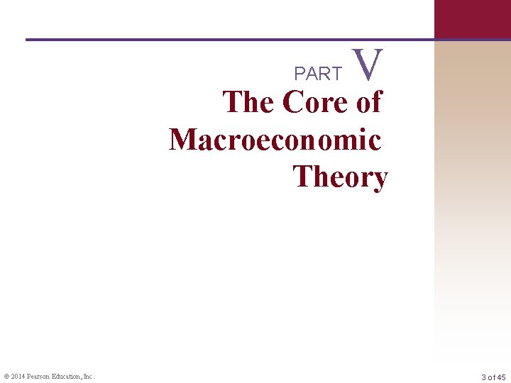 PART V The Core of Macroeconomic Theory © 2014 Pearson Education, Inc. 3 of