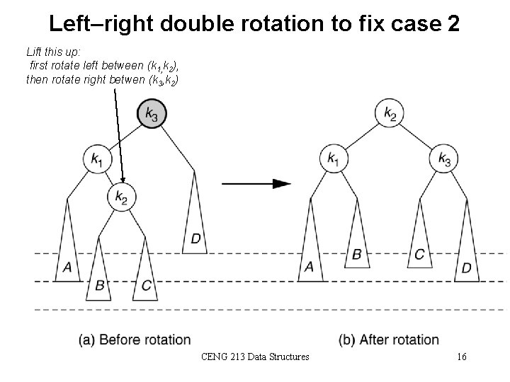 Left–right double rotation to fix case 2 Lift this up: first rotate left between