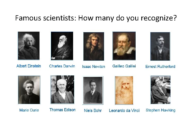 Famous scientists: How many do you recognize? 