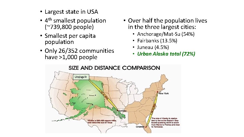  • Largest state in USA • 4 th smallest population (~739, 800 people)