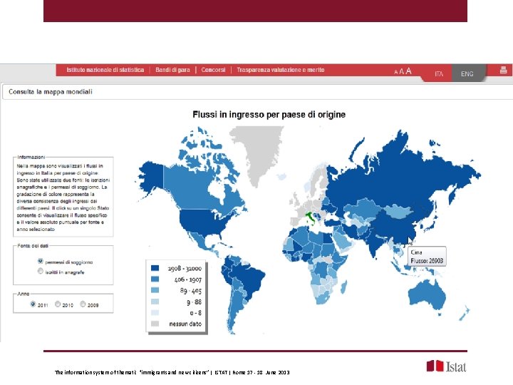 The information system of thematic "immigrants and new citizens” | ISTAT | Rome 17