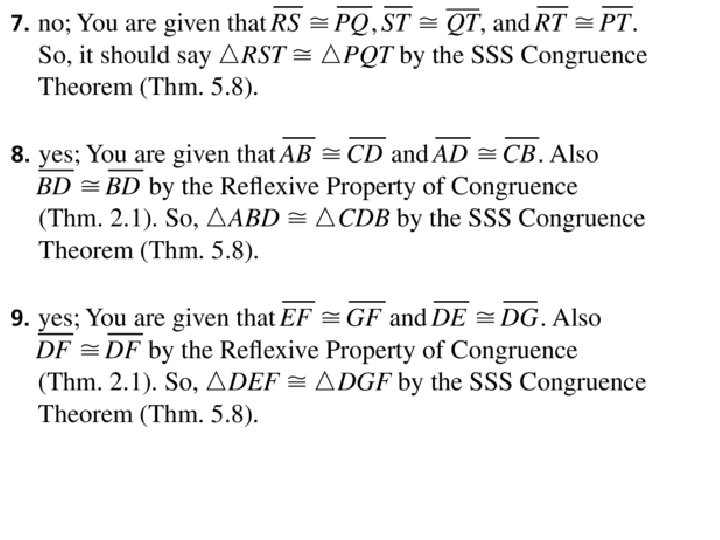 4 -4 Triangle Congruence: SSS and SAS Holt Geometry 