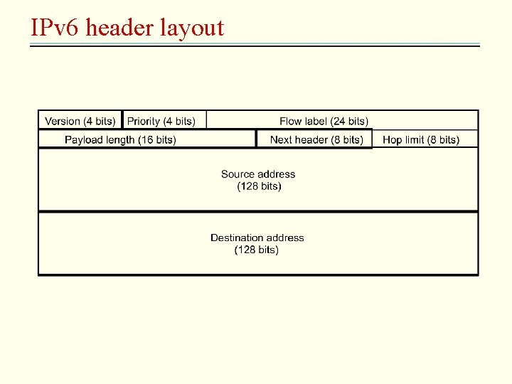 IPv 6 header layout 