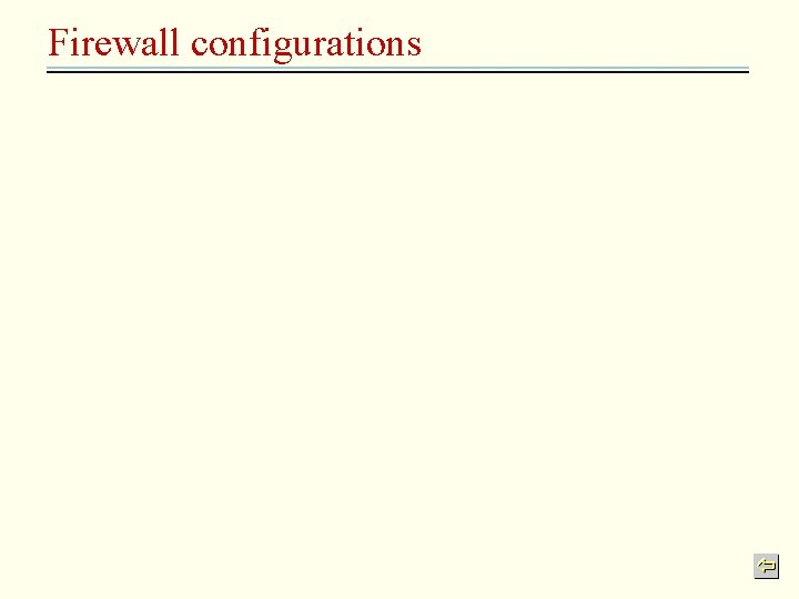 Firewall configurations 
