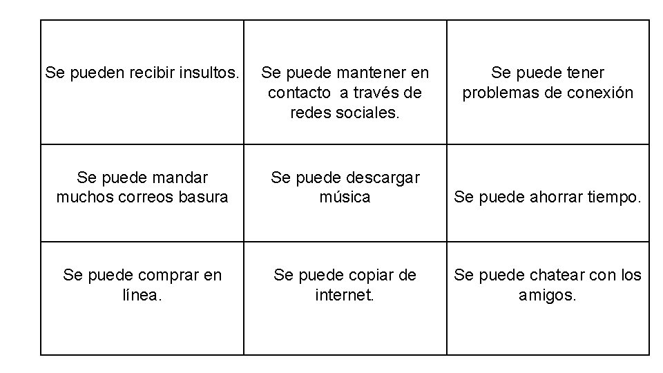 Se pueden recibir insultos. Se puede mantener en contacto a través de redes sociales.