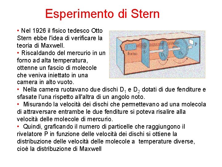 Esperimento di Stern • Nel 1926 il fisico tedesco Otto Stern ebbe l'idea di