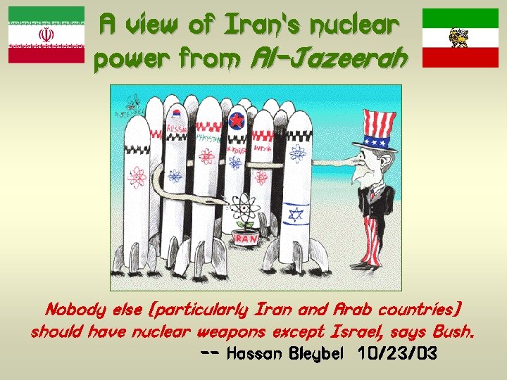 A view of Iran’s nuclear power from Al-Jazeerah Nobody else (particularly Iran and Arab