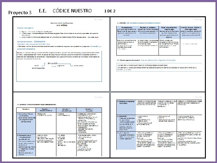 Proyecto 3 E. E. CÓDICE NUESTRO 1 DE 2 