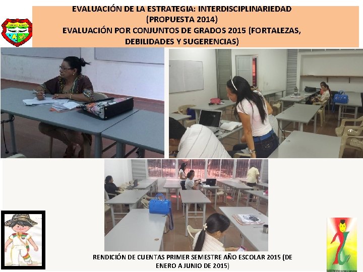 EVALUACIÓN DE LA ESTRATEGIA: INTERDISCIPLINARIEDAD (PROPUESTA 2014) EVALUACIÓN POR CONJUNTOS DE GRADOS 2015 (FORTALEZAS,