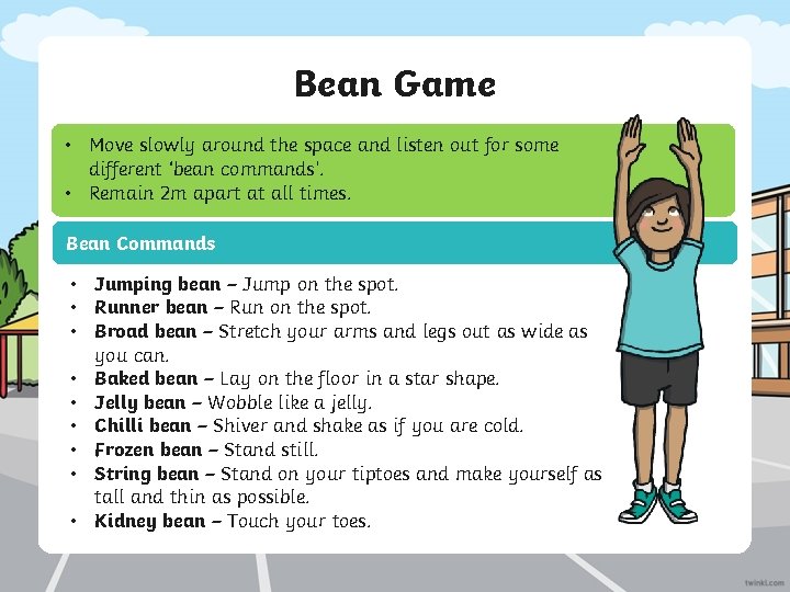 Bean Game • Move slowly around the space and listen out for some different