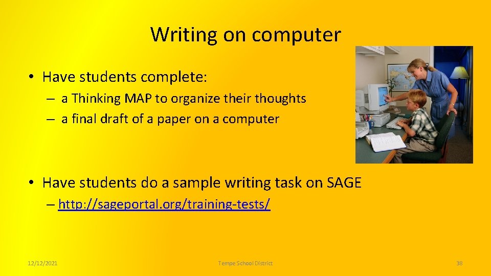 Writing on computer • Have students complete: – a Thinking MAP to organize their