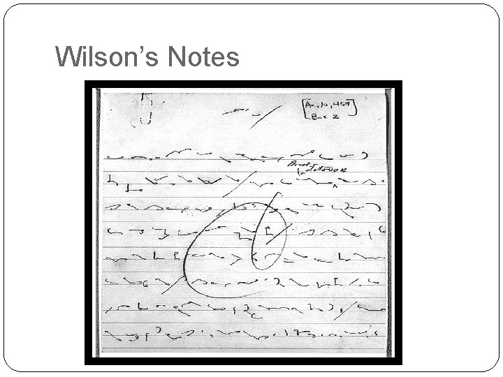 Wilson’s Notes 