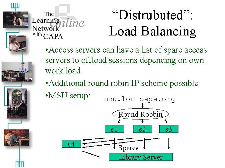 “Distrubuted”: Load Balancing • Access servers can have a list of spare access servers
