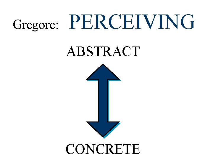 Gregorc: PERCEIVING ABSTRACT CONCRETE 