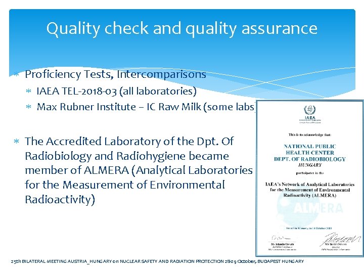 Quality check and quality assurance Proficiency Tests, Intercomparisons IAEA TEL-2018 -03 (all laboratories) Max