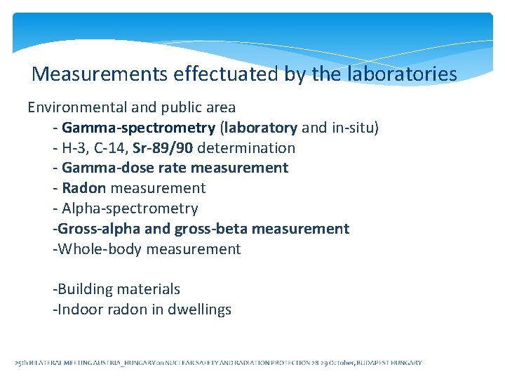 Measurements effectuated by the laboratories Environmental and public area - Gamma-spectrometry (laboratory and in-situ)