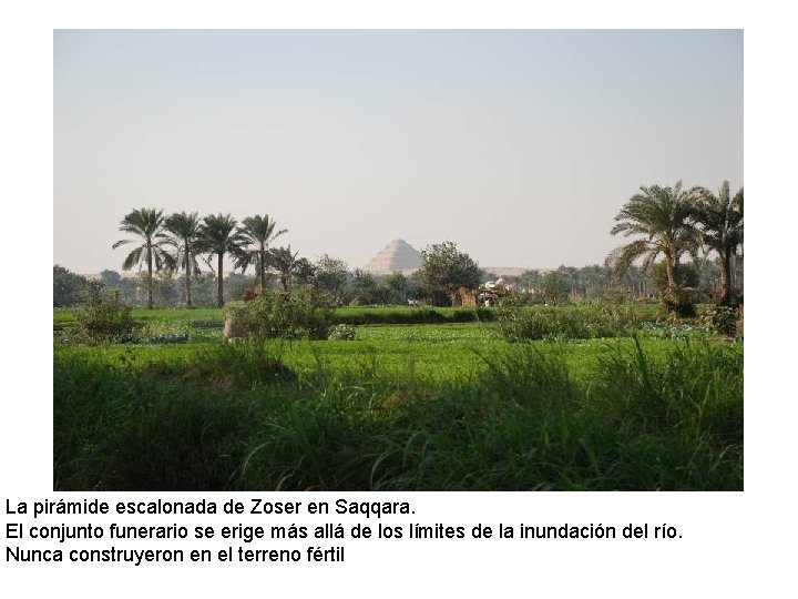 La pirámide escalonada de Zoser en Saqqara. El conjunto funerario se erige más allá