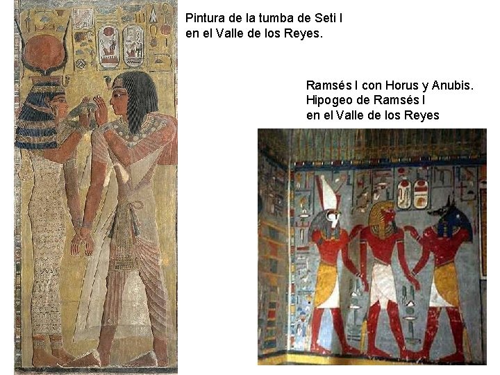 Pintura de la tumba de Seti I en el Valle de los Reyes. Ramsés
