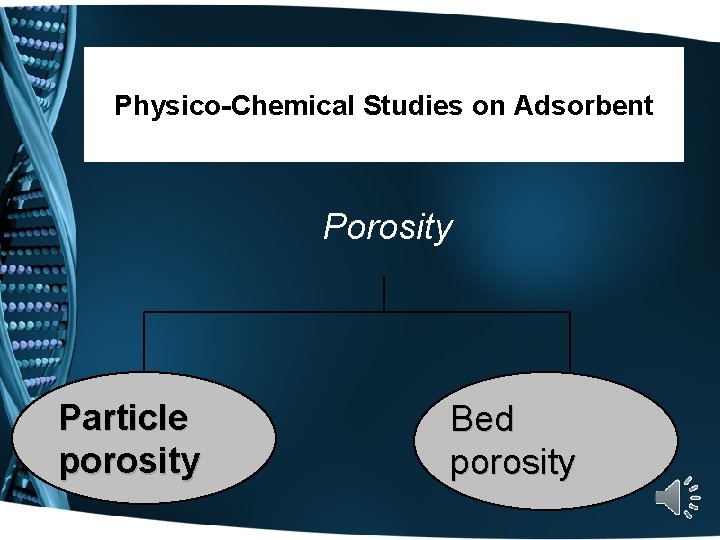 Physico-Chemical Studies on Adsorbent Porosity Particle porosity Bed porosity 