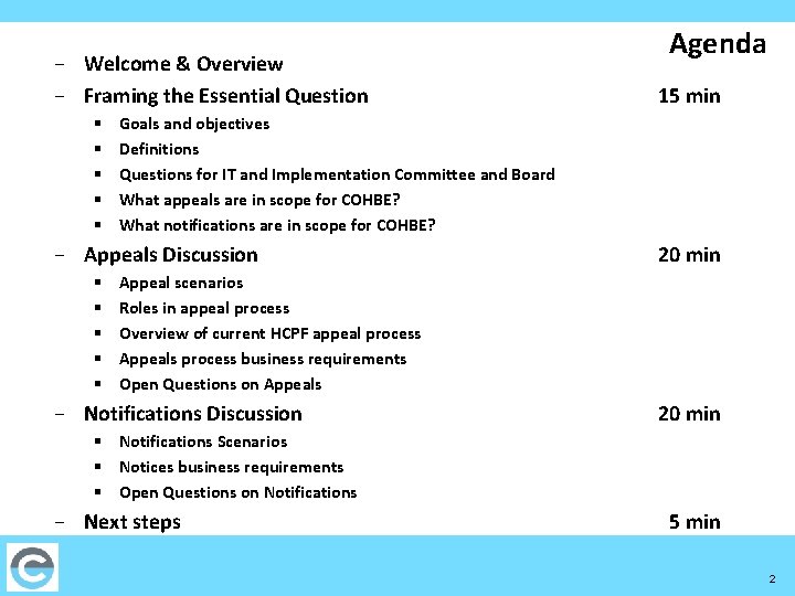− Welcome & Overview − Framing the Essential Question § § § 15 min