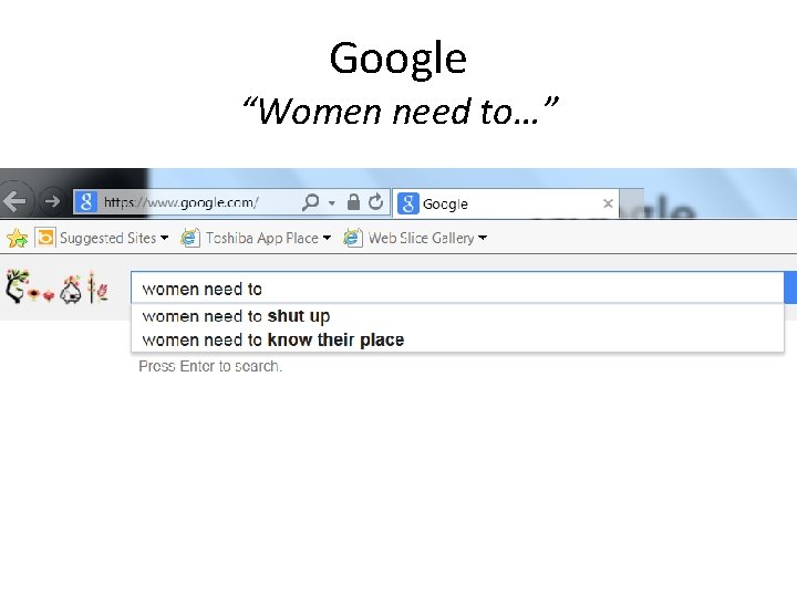 Google “Women need to…” Google “Women need to…”