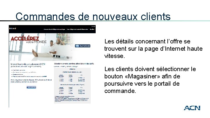 Commandes de nouveaux clients Les détails concernant l’offre se trouvent sur la page d’Internet