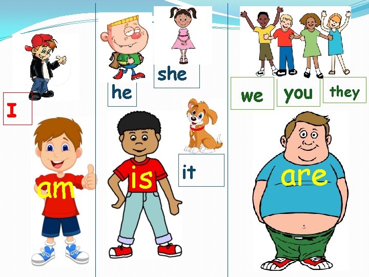 he I am is she it we you are they 