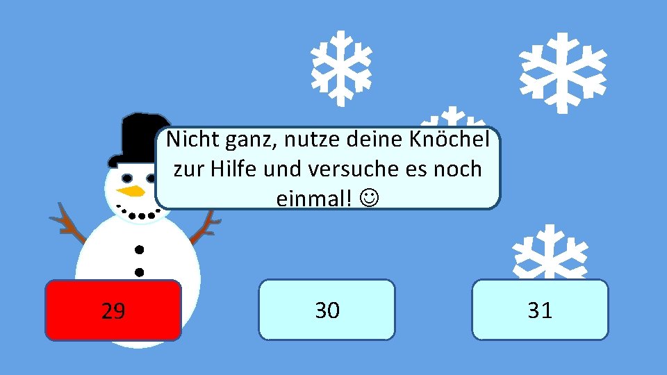 Nicht ganz, nutze deine Knöchel zur Hilfe und versuche es noch Winter einmal! 29