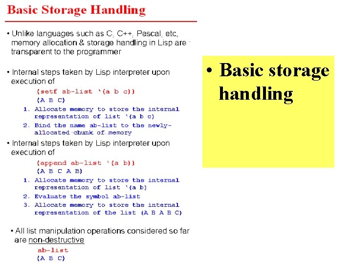  • Basic storage handling 