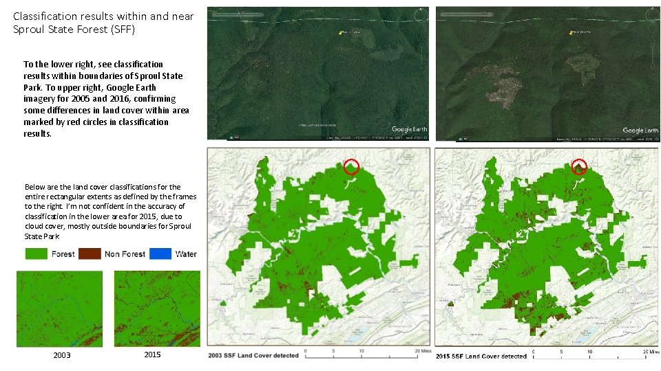 Classification results within and near Sproul State Forest (SFF) To the lower right, see