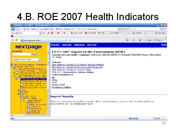 4. B. ROE 2007 Health Indicators 17 